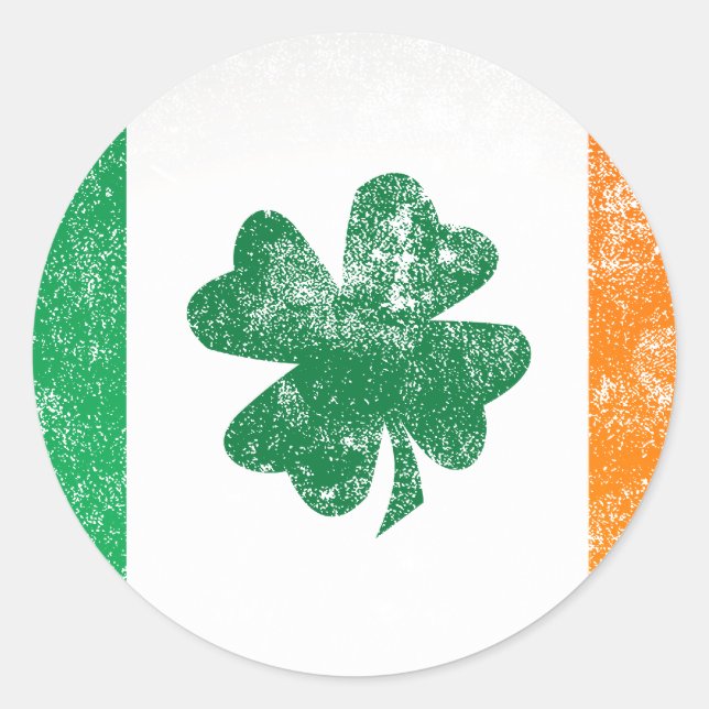 Irish Flag Classic Round Sticker (Front)