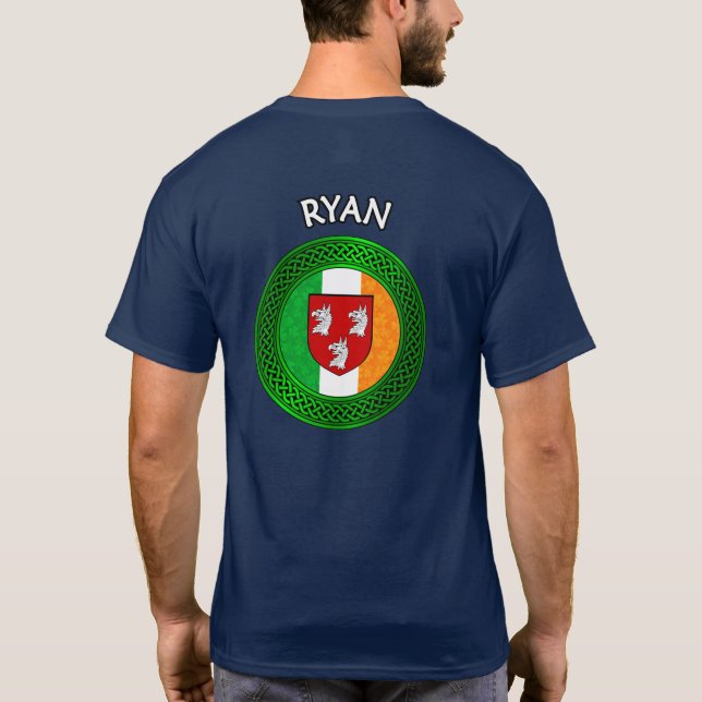 Irish Flag Clover Celtic Knot - Ryan T-Shirt (Back)