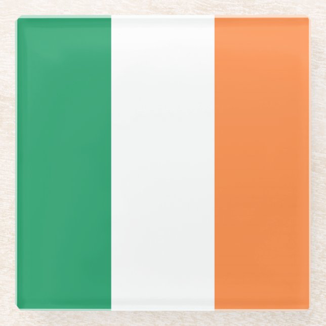 Irish Flag coastercnt Glass Coaster (Front)