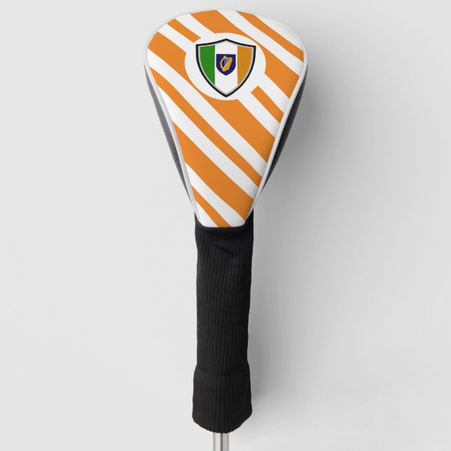 Irish flag-coat arms golf head cover (Front)