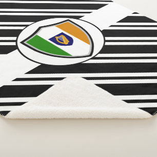 Irish flag-coat arms sherpa blanket