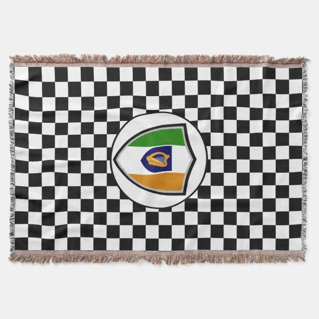 Irish flag-coat arms throw blanket (Front)