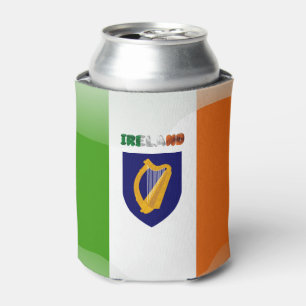 Irish flag-coat of arms can cooler