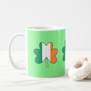 Irish Flag Colour Shamrocks Coffee Mug