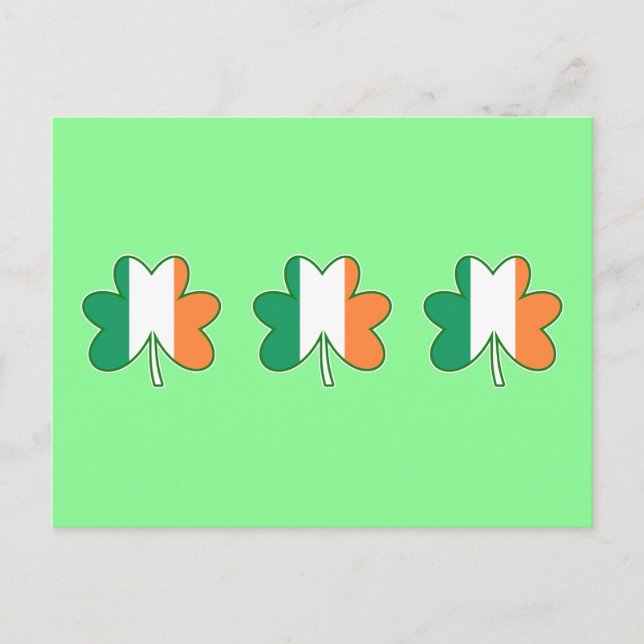 Irish Flag Colour Shamrocks Postcard (Front)