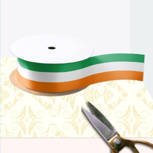 Irish flag colours ribbon, Ireland /sports Satin Ribbon