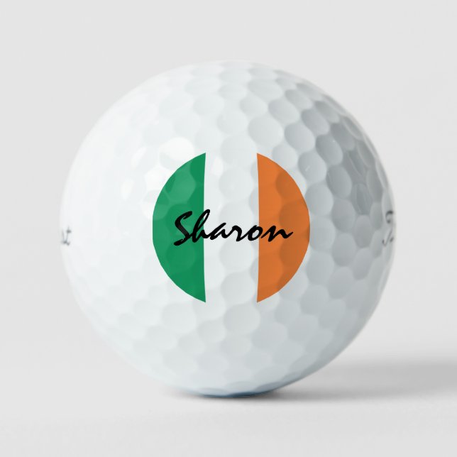 Irish Flag Custom Name tpv1 gbcnt Golf Balls (Front)