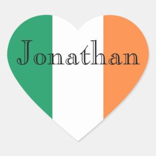 Irish Flag Customisable Name stkcnt Heart Sticker