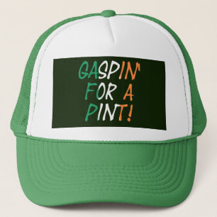Irish Flag Gaspin For A Pint overlay thcnt Trucker Hat