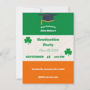 Irish Flag Graduation Party Invitation