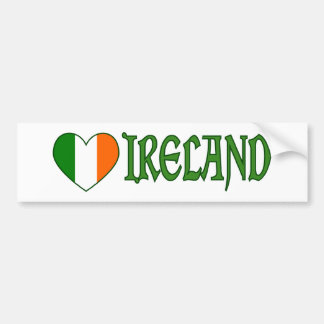 Irish Flag Heart Ireland Bumper Sticker