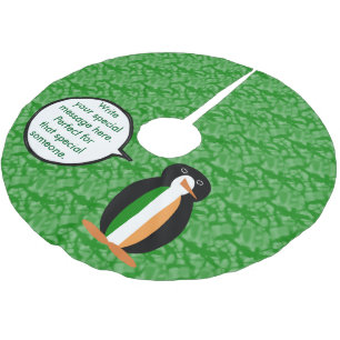 Irish Flag Holiday Ms. Penguin Talking Brushed Polyester Tree Skirt
