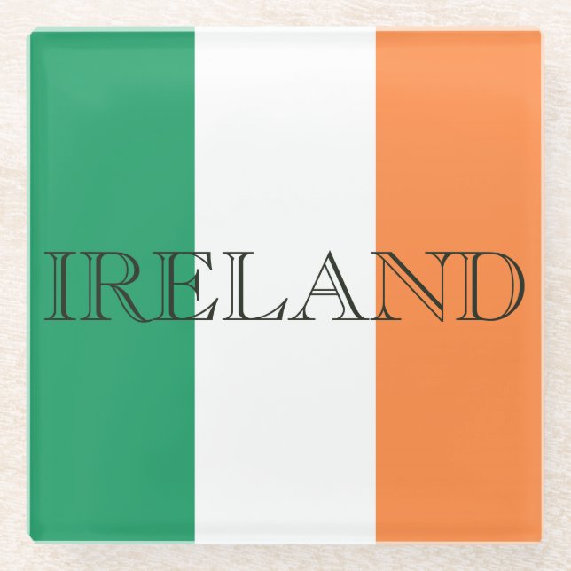 Irish Flag Ireland coastercnt Glass Coaster (Front)