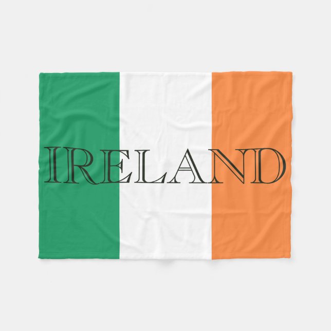 Irish Flag Ireland Fleece Blanket arc1 (Front (Horizontal))
