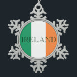 Irish Flag Ireland orncnt Snowflake Pewter Christmas Ornament<br><div class="desc">Irish Flag Ireland Pewter Ornament

Design © Trinkets and Things 2017 - AHP Design. All Rights Reserved.</div>