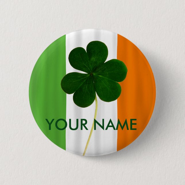 Irish Flag Ireland Shamrock Clover Volunteer 6 Cm Round Badge (Front)