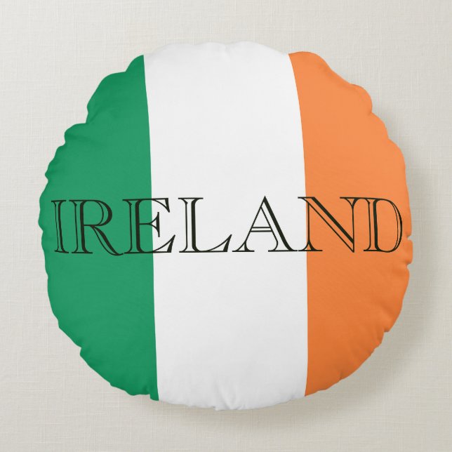 Irish Flag Ireland tpt Round Cushion (Front)