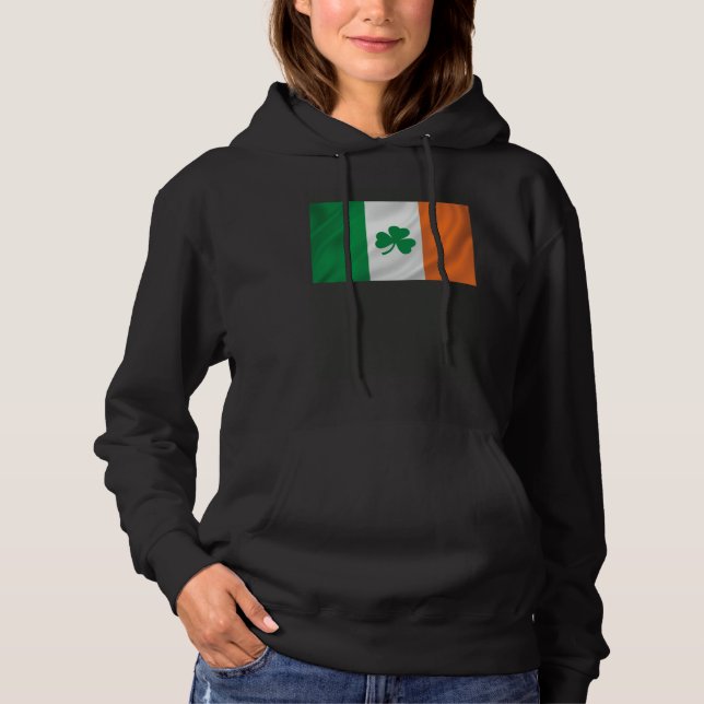Irish Flag Irish Pride Shamrock Hoodie (Front)