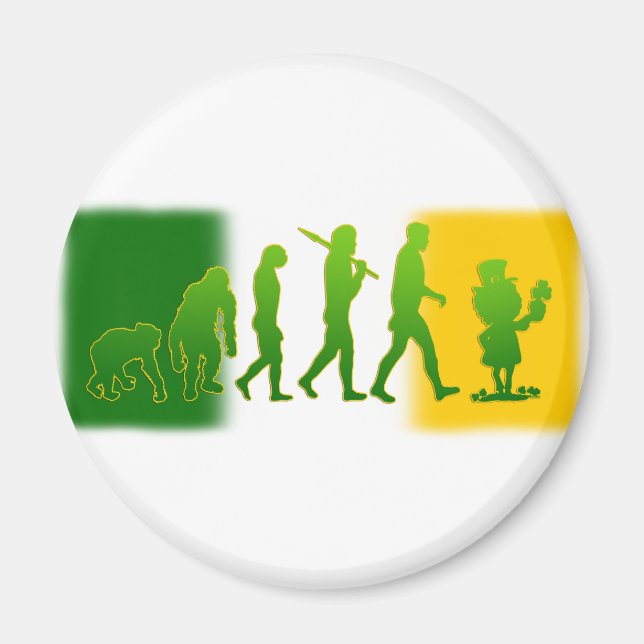 Irish flag Leprechaun evolution gear Magnet (Front)