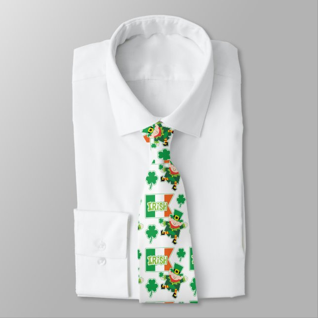 Irish Flag Leprechaun Tie (Tied)