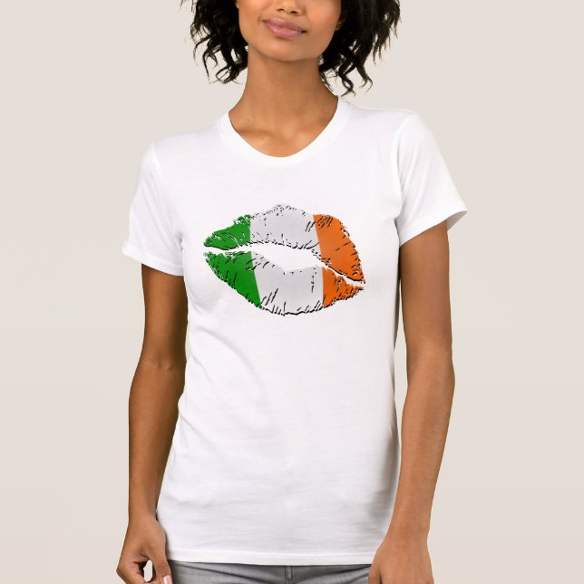 Irish Flag Lips T-Shirt (Front)