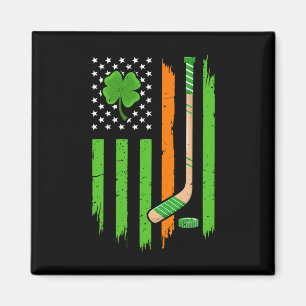 Irish Flag Lucky Shamrock Hockey Lover St Patricks Magnet