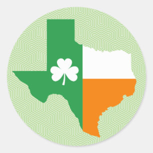 Irish Flag of Texas Classic Round Sticker