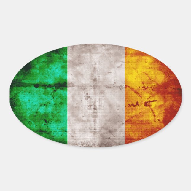 Irish Flag Oval Sticker (Front)