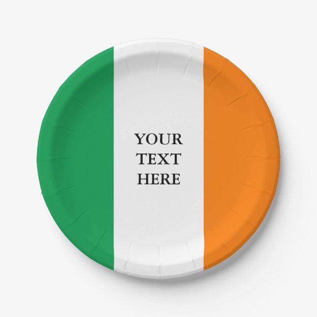 Irish flag paper plates for St Patrick's Day party (Front)