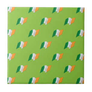 Irish Flag Pattern Ceramic Tile
