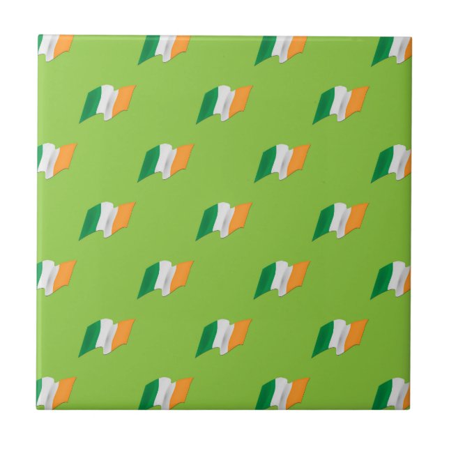 Irish Flag Pattern Ceramic Tile (Front)