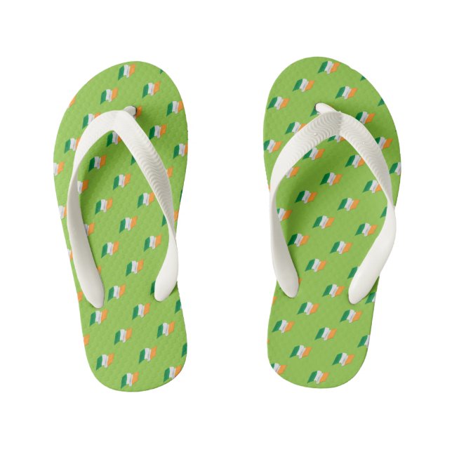 Irish Flag Pattern Kid's Thongs (Footbed)