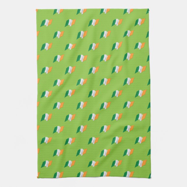 Irish Flag Pattern Tea Towel (Vertical)