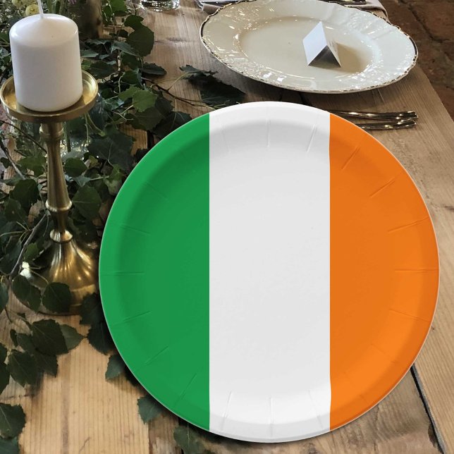 Irish Flag plates, party, sports, Ireland Paper Plate (Creator Uploaded)