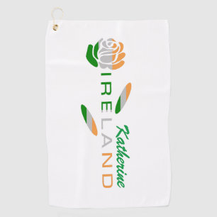 Irish Flag Rose Personalised Golf Towel