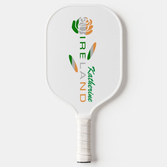 Irish Flag Rose Personalised Pickleball Paddle (Front)