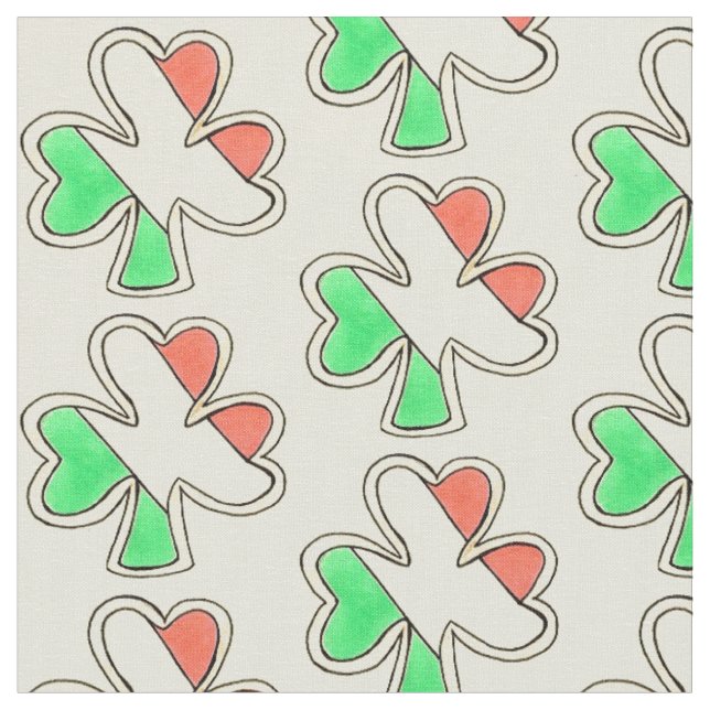 Irish Flag Saint Patrick's Day Shamrock Cookie Fabric (Close Up)