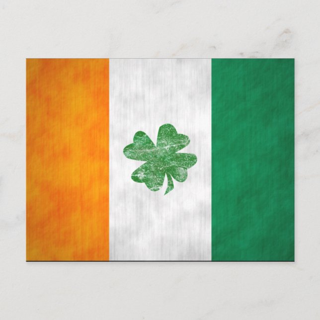 Irish Flag Shamrock Cards 2 Sided (Front)