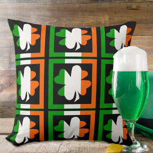 Irish Flag Shamrock Cushion