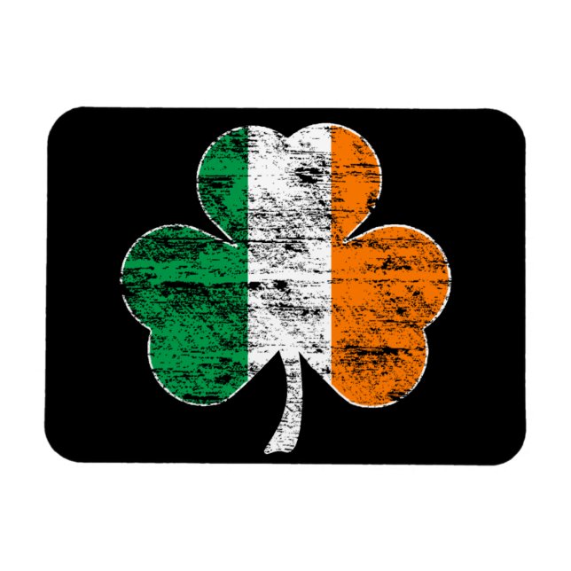 Irish Flag Shamrock (Distressed) Flexi Magnet (Horizontal)