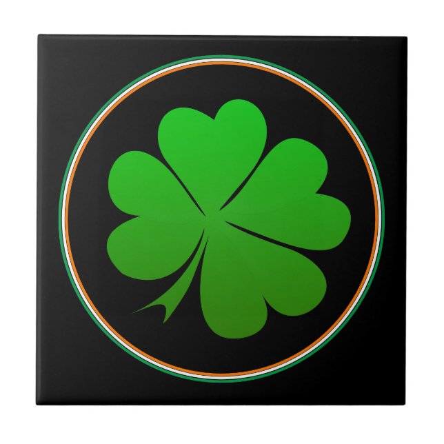 Irish Flag, Shamrock, Ireland decor, Home Ceramic Tile (Front)