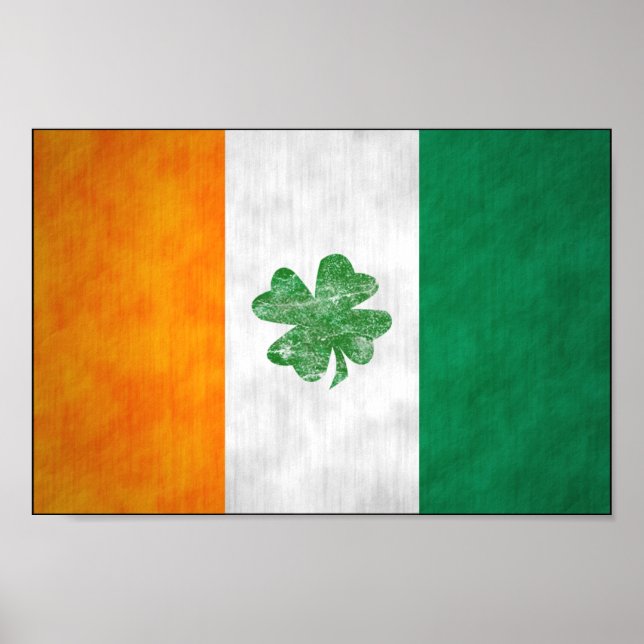 Irish Flag Shamrock Poster (Front)