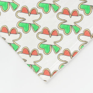 Irish Flag Shamrock St. Patrick's Day Clovers Fleece Blanket