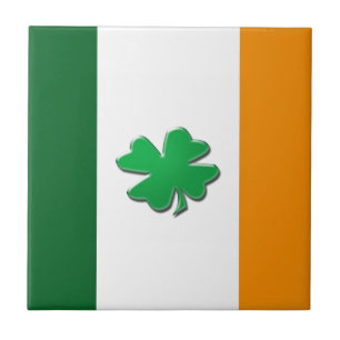 Irish flag shamrock tiles. ceramic tile