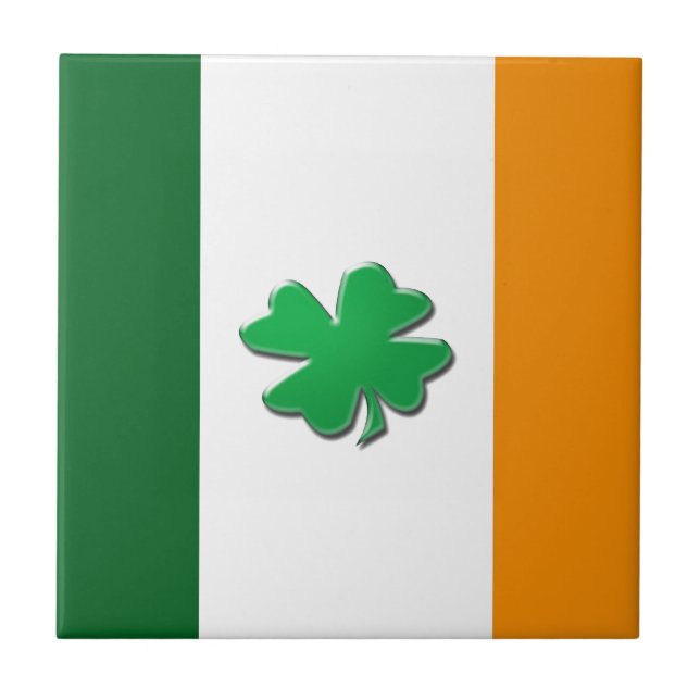 Irish flag shamrock tiles. ceramic tile (Front)