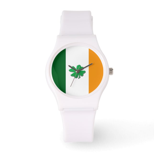 Irish flag shamrock wristwatches (Front)