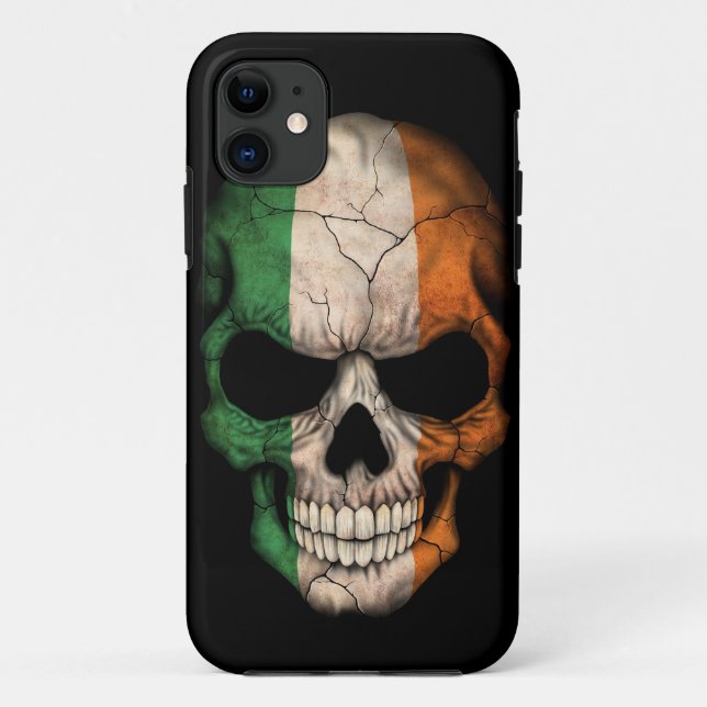 Irish Flag Skull Case-Mate iPhone Case (Back)
