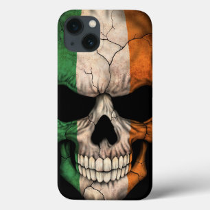 Irish Flag Skull on Black iPhone 13 Case