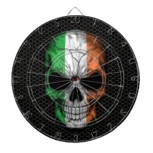 Irish Flag Skull on Steel Mesh Graphic Dartboard