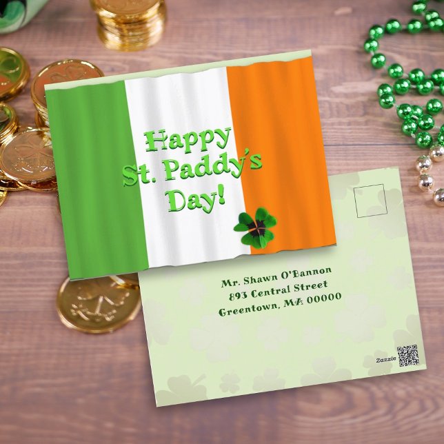Irish Flag St. Paddys Day Postcard Greeting (Creator Uploaded)